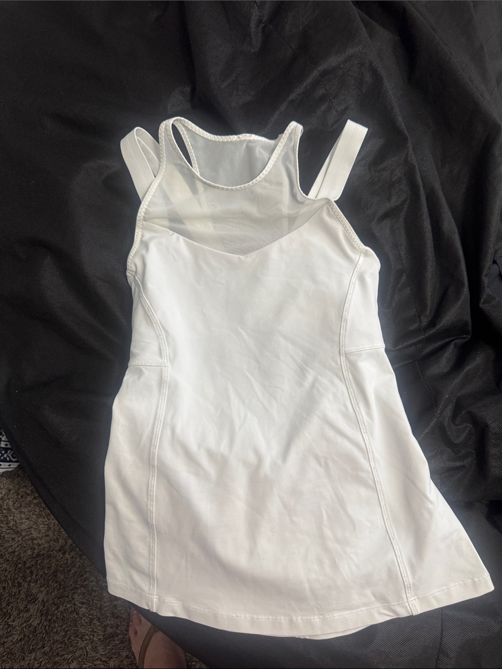 lululemon athletica White Mesh-Panel Racerback Mini Dress